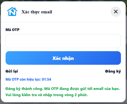 Xác thực OTP email